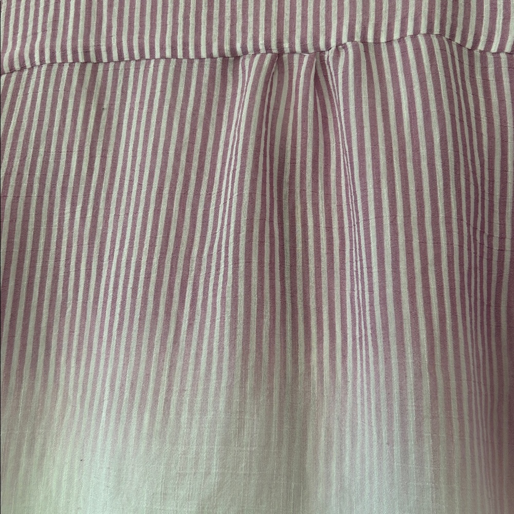 Zac & Rachel Ombre Stripe Purple Blouse Sz L w MEASUREMENTS Roll Tabs in Sleeves - Picture 11 of 11
